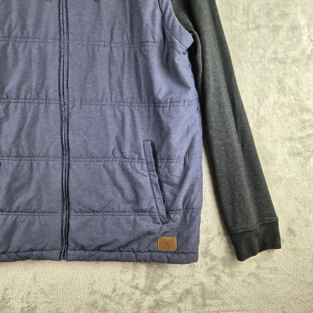 Travis Mathew Performance Jacket Hoodie Mens XL Blue Zip Hybrid Golf Outerwear